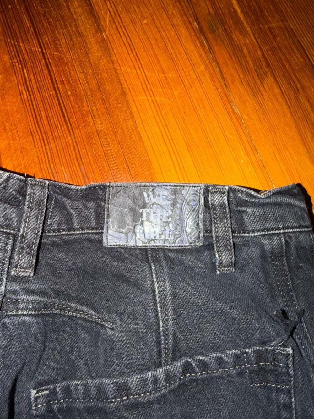 We The Free Black Wide Leg Baggy Denim Jeans - Picture 5 of 6